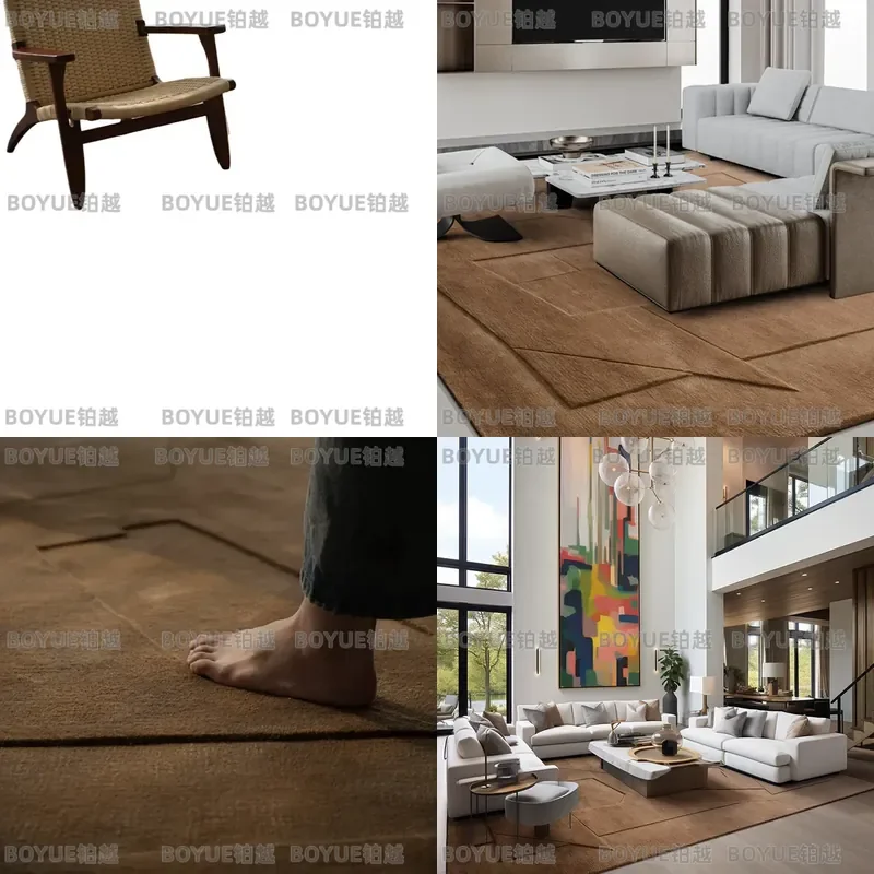Luxury Living Room Carpet Bedroom Rug Dirt Resistant Easy Care Coffee Table Mat Bedside Blanket Customizable Home Decor