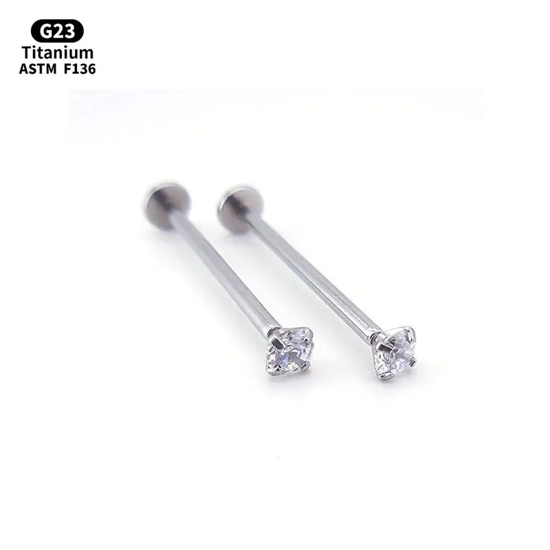 Internally Threaded Titanium Labret for Dimple Piercings