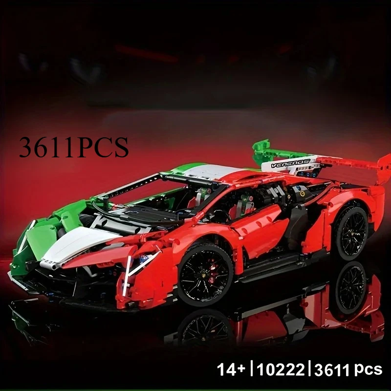 

3611 шт., совместимые с 1:8 сериями спортивных автомобилей для взрослых, сборка строительных блоков высокой сложности, модели гоночных автомобилей, игрушечные украшения