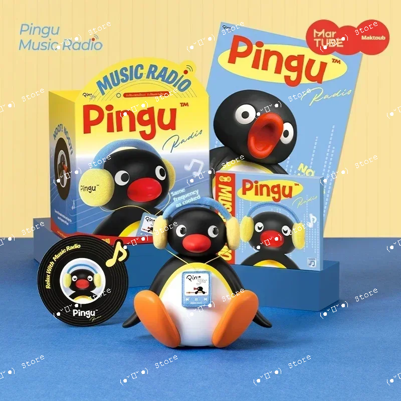 

pingu listening to music shaking head penguin speaker portable speaker phone 5.3 version bluetooth birthday gift