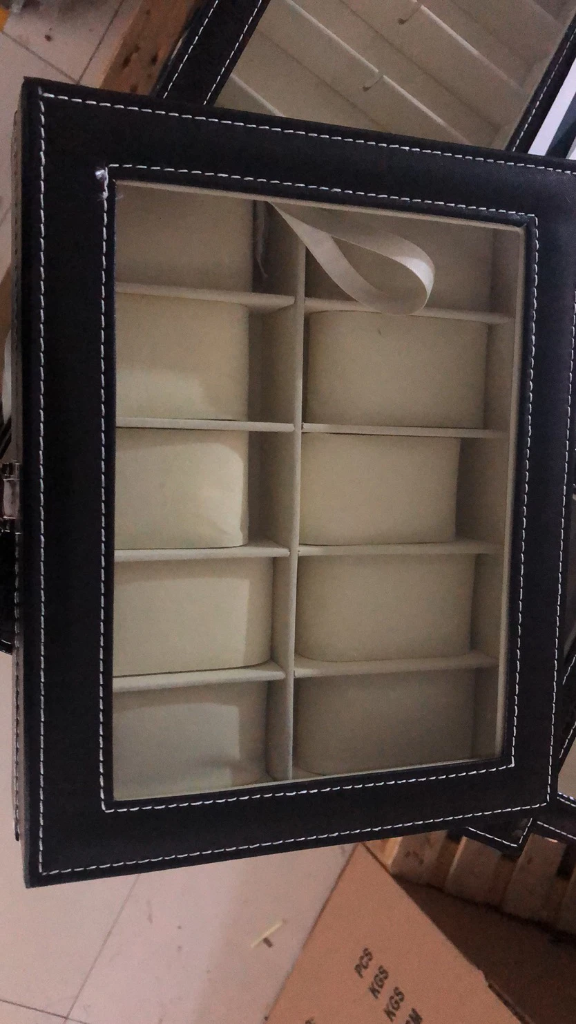 Caja de almacenamiento de cuero para reloj