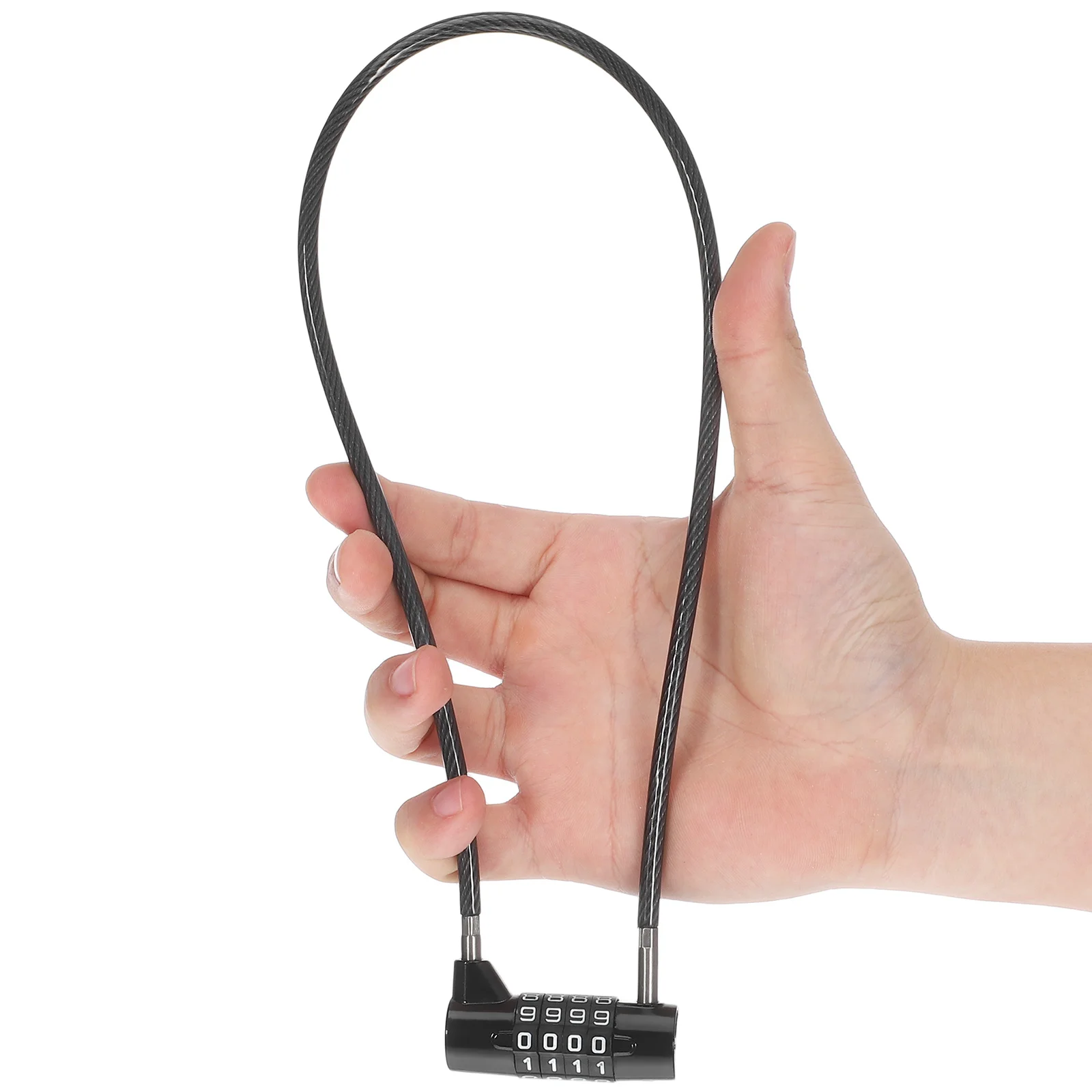 Combination Cable Lock 4 Digit Long Shackle Resettable Code for Gym Locker Toolbox Fence Gate Travel Luggage Lock