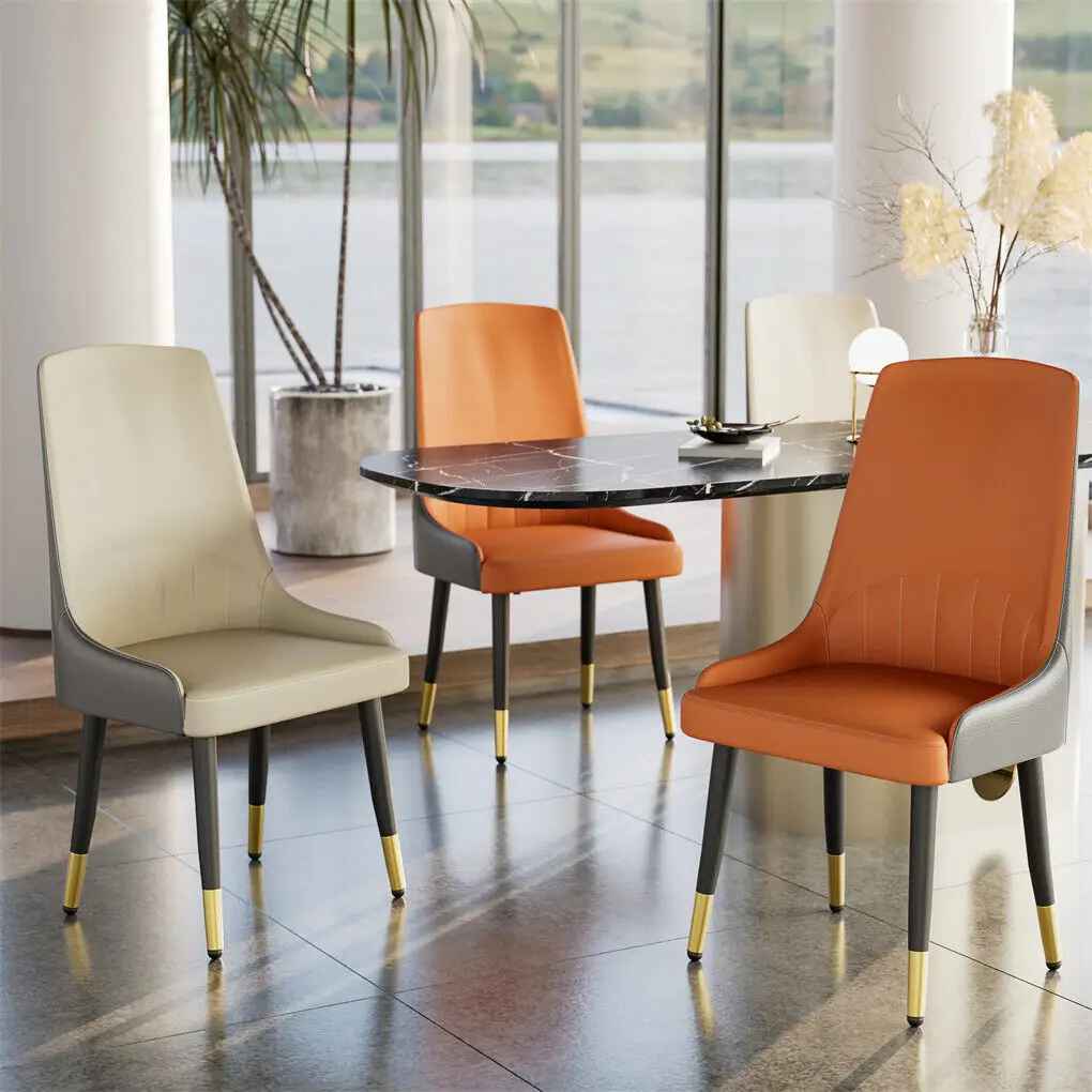 LUVODI 2PCS Dining Room Chairs with Arms Microfiber Leather Upholstered with Wide Cushion Seat Leisure Side Chairs image 4