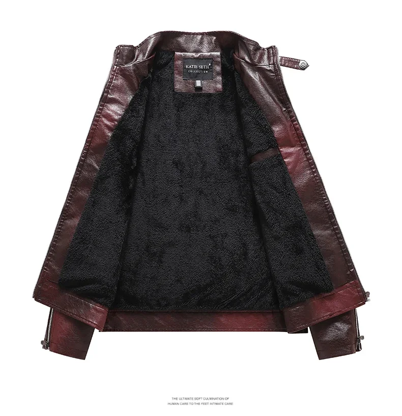 

2025 кожаная куртка, мужская зимняя флисовая мотоциклетная куртка из искусственной кожи со съемным меховым воротником, ветровка, тонкое пальто