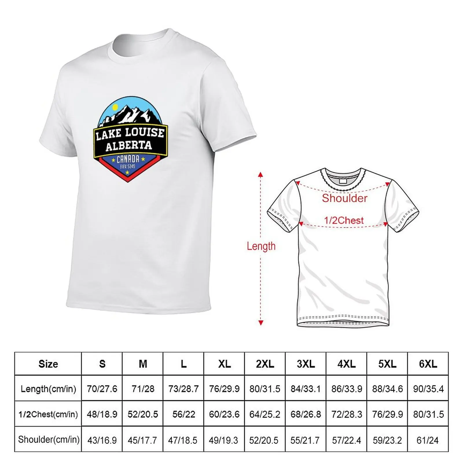 LAKE LOUISE ALBERTA CANADA MOUNTAINS LAKE T-Shirt t shirts for man slim fit cotton t shirt man T-Shirt