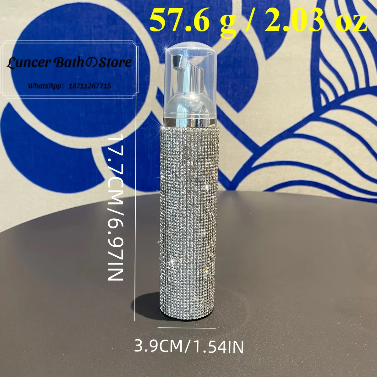Flash inlaid rhinestone press-type foaming bottle Customized European and American light luxury mousse bottle Foam small empty