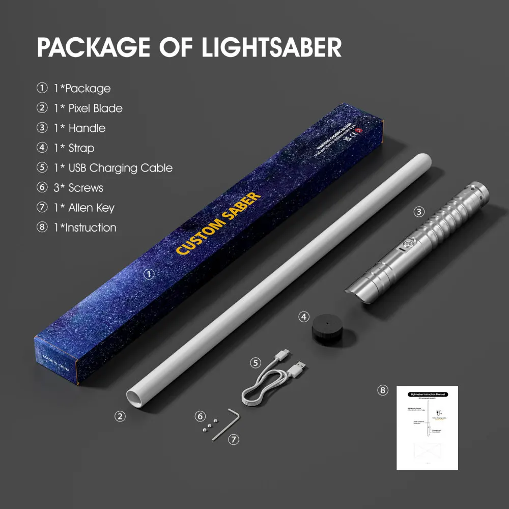 WANARICO RGB Smooth Swing Lightsaber Metal Handle Heavy Dueling 15 Colors Change Force 12 Sounds Blaster Laser Sword Toys