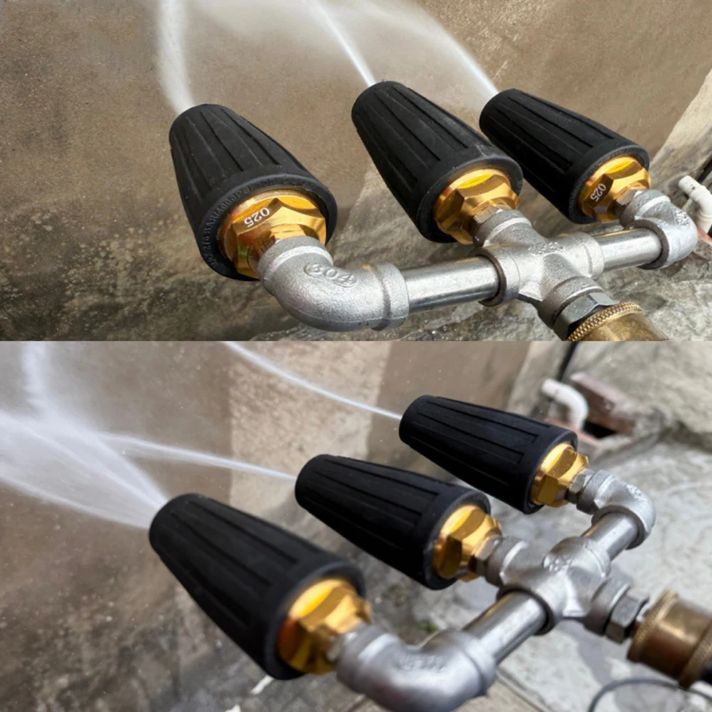Stainless Steel T-Joint Adapter 360° Rotating Turbos Efficiency Driveway And Sidewalk Cleaning