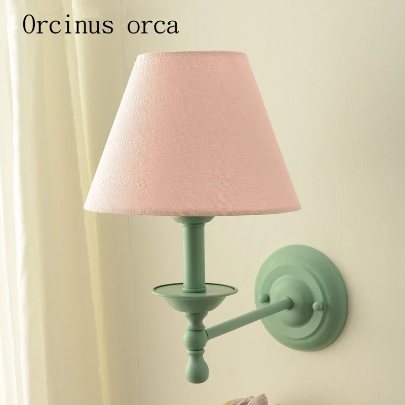 Living room bedroom bedside warm wall lamp modern minimalist pastoral Mediterranean Art