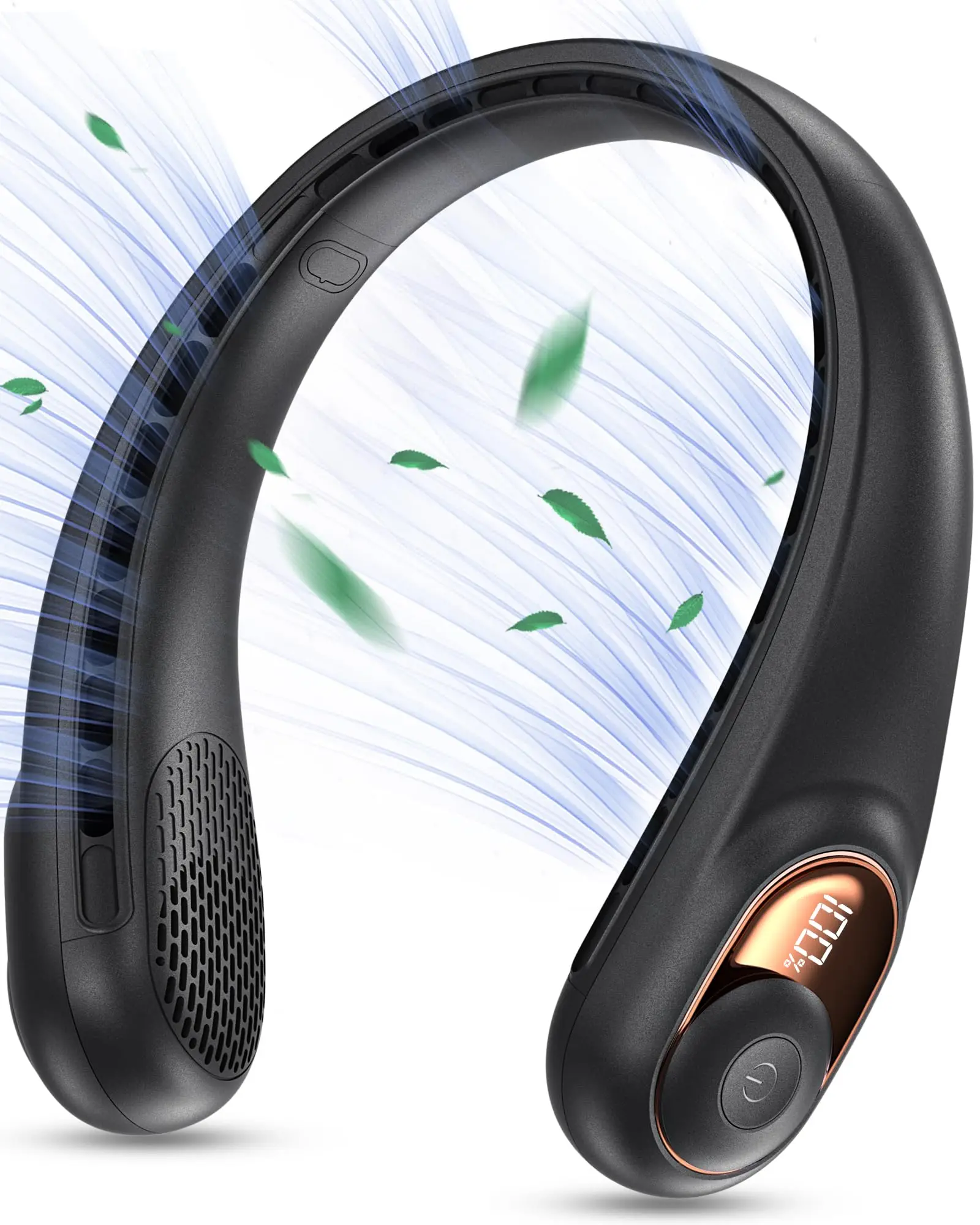 

KIDEE Neck Fan: 250g Lightweight 360° Bladeless Design 3 Speeds - Long Lasting 3600mAh Battery Portable Fan for Outdoor Sports