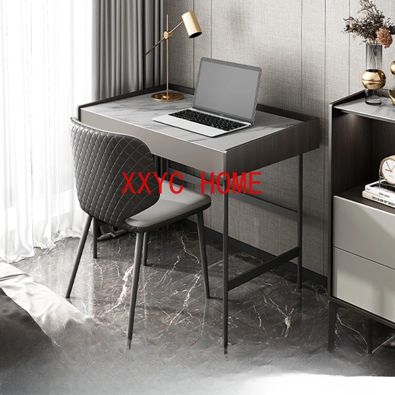 Simple Study Light Luxury Modern High-End Stone Plate Home Master Bedroom Table