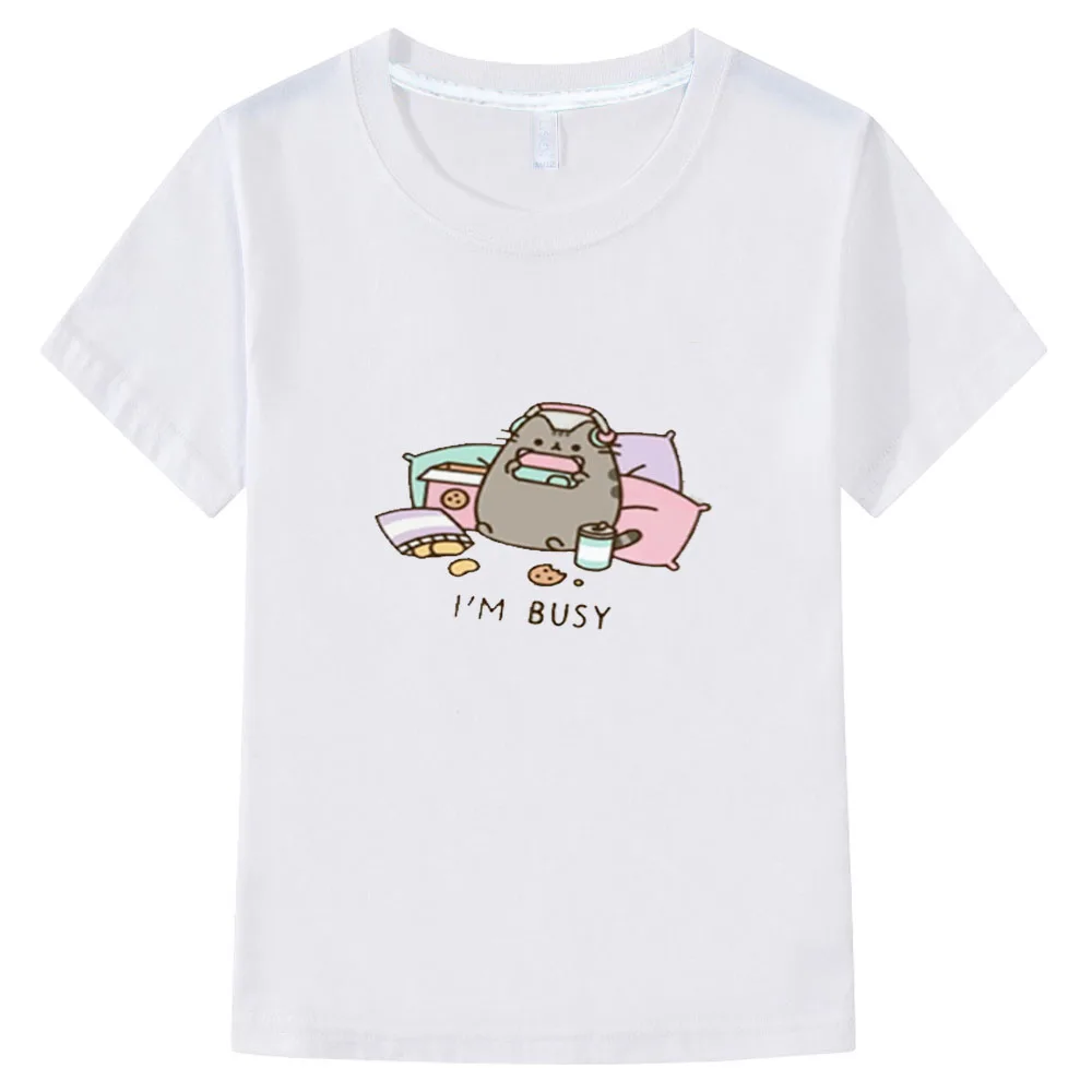 

Kids T Shirt Kawaii Fat Cat New Summer Cute Fashion Children T-shirt Thin Section Hipster Girl Tshirt Tops Clothing kids clothes