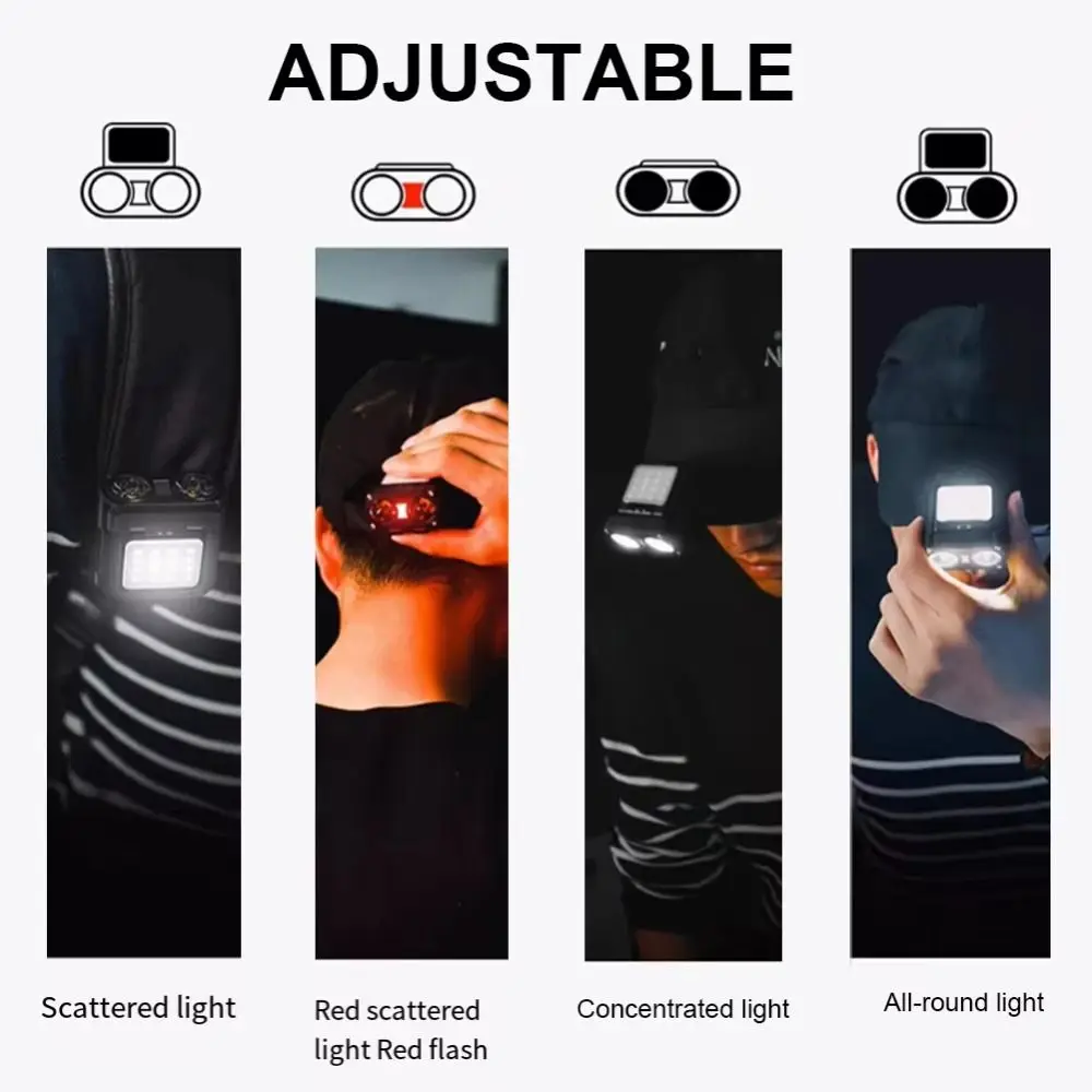 Sensor COB LED Headlamp Dual Light Design USB Rechargeable Head Flashlight Waterproof 5 Light Modes LED Head Light Hiking