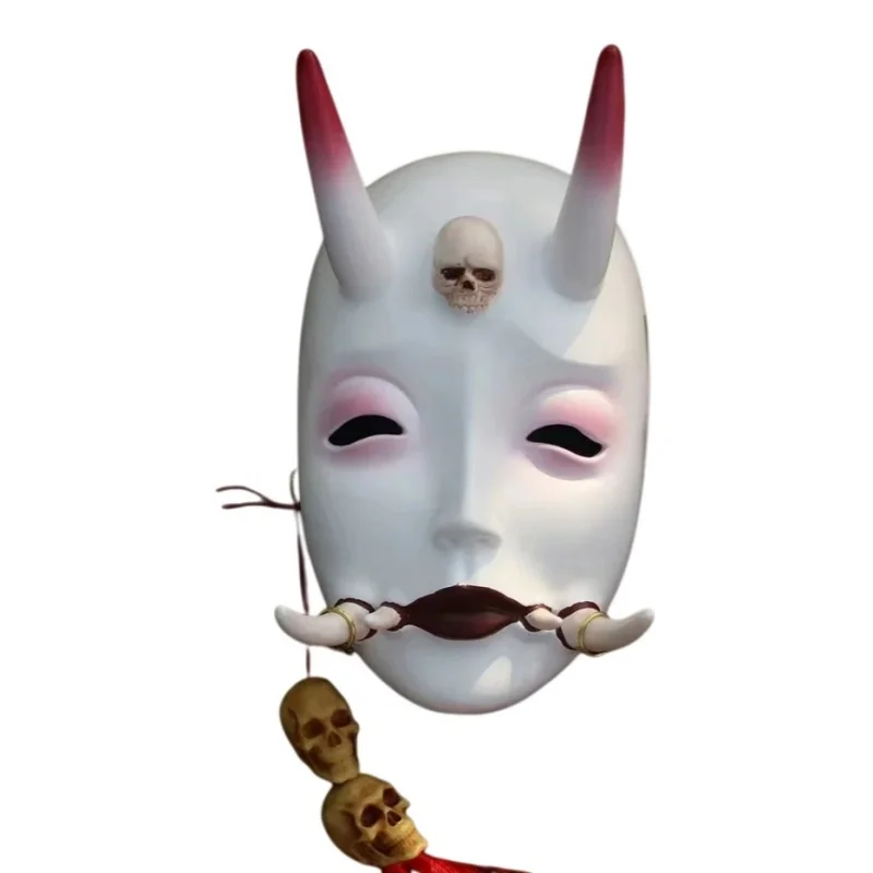 Halloween Horror Mask Carnival White Ghost King Mask Resin Material Adult Wearable Ornaments COS Funny Props Role-play