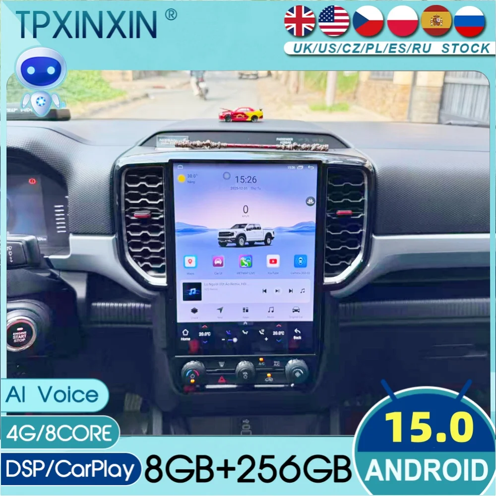 

12.3" For Ford Ranger 2022~2025 Android Auto Carplay Car Radio Stereo Automotive Multimedia Player GPS Navigation Head Unit