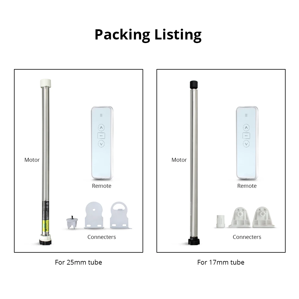 Blindsmart Roller Blind Motor USB Rechargable for 17mm 25mm 28mmTube Roller Shade Built in Battery Tuya Broadlink Control