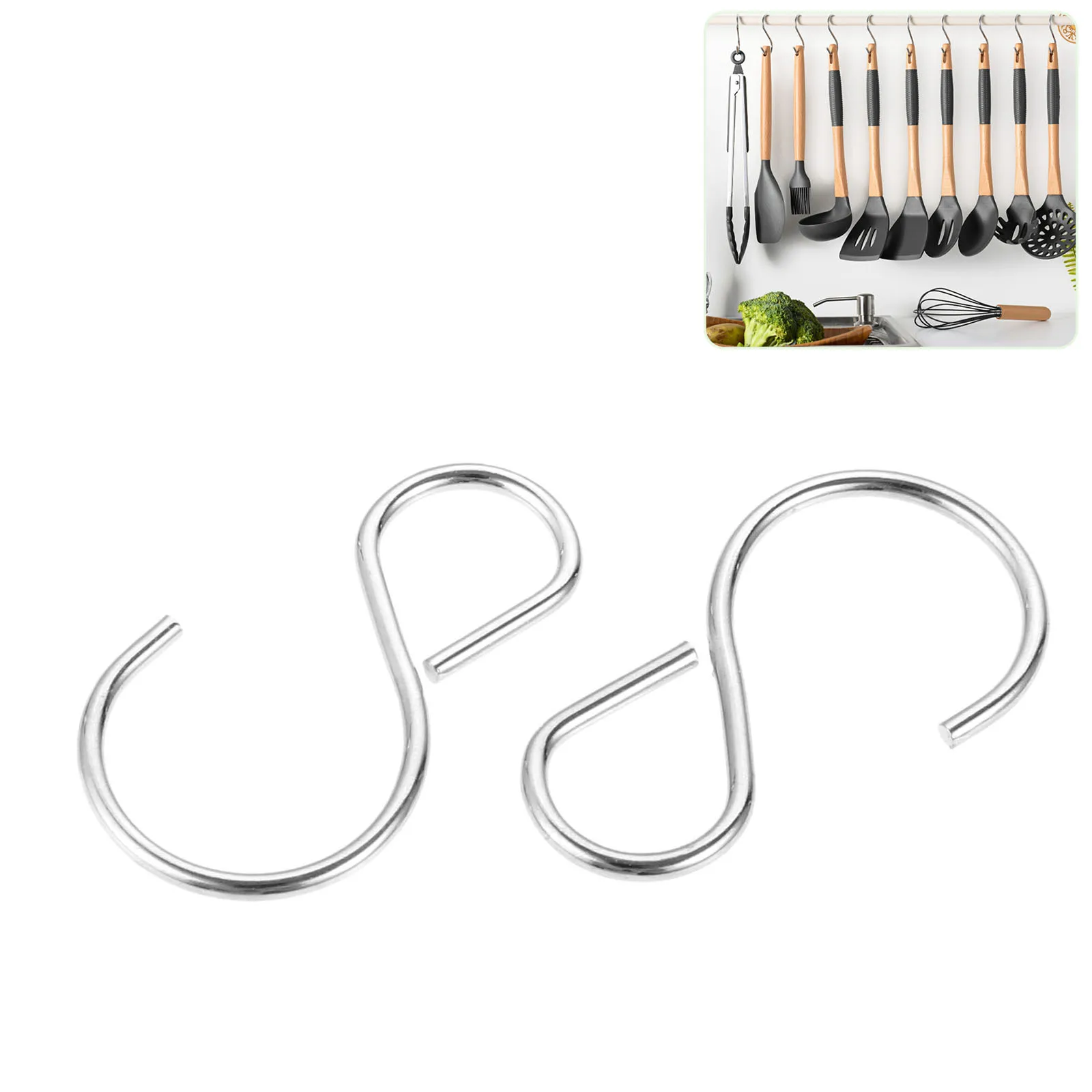 100pcs S-Hooks Hang Hook for Flowers Photos Tablewares Ornaments Clothes Towel Belt Jewelry Bathroom Bedroom Wardrobe Warehouse