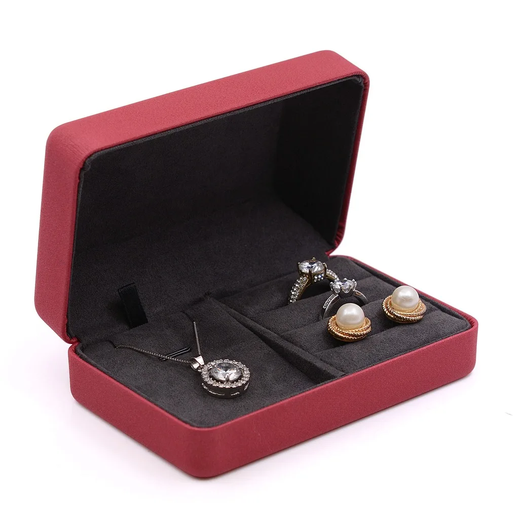 Luxury Jewelry Set Storage Case Portable PU Leather Jewelry Organizer Box for Rings Earrings Necklaces Gift Packaging Wholesale