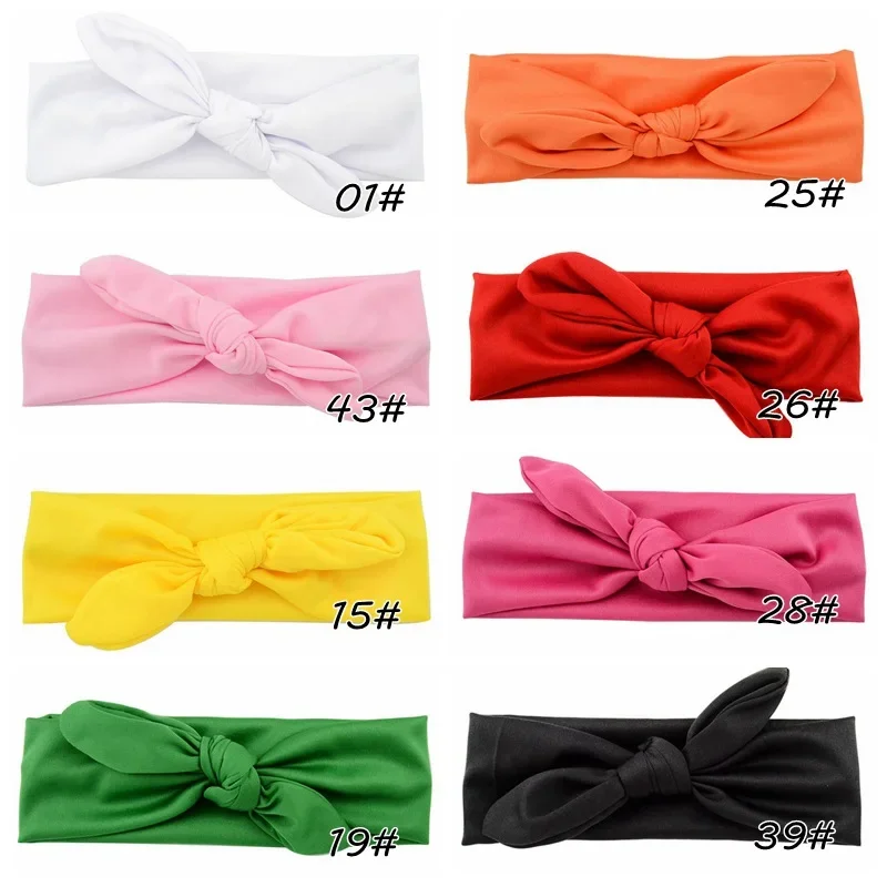 2024 New Baby Nylon Headband Soft Rabbit Bowknot Turban Hair Bands for Children Girls Elastic Headwrap Hair Accessories