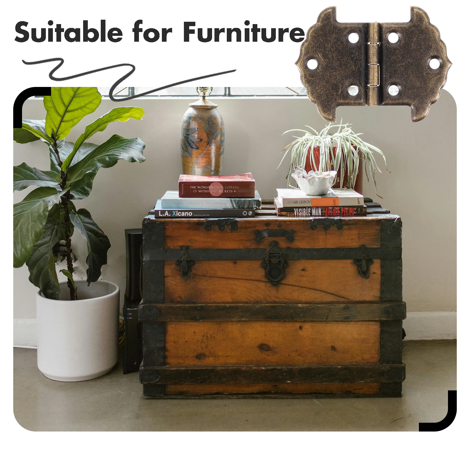 

20Pcs Hinges Vintage Style Durable Iron for Wine Box Wardrobes Wooden Chests Replacement Hinge