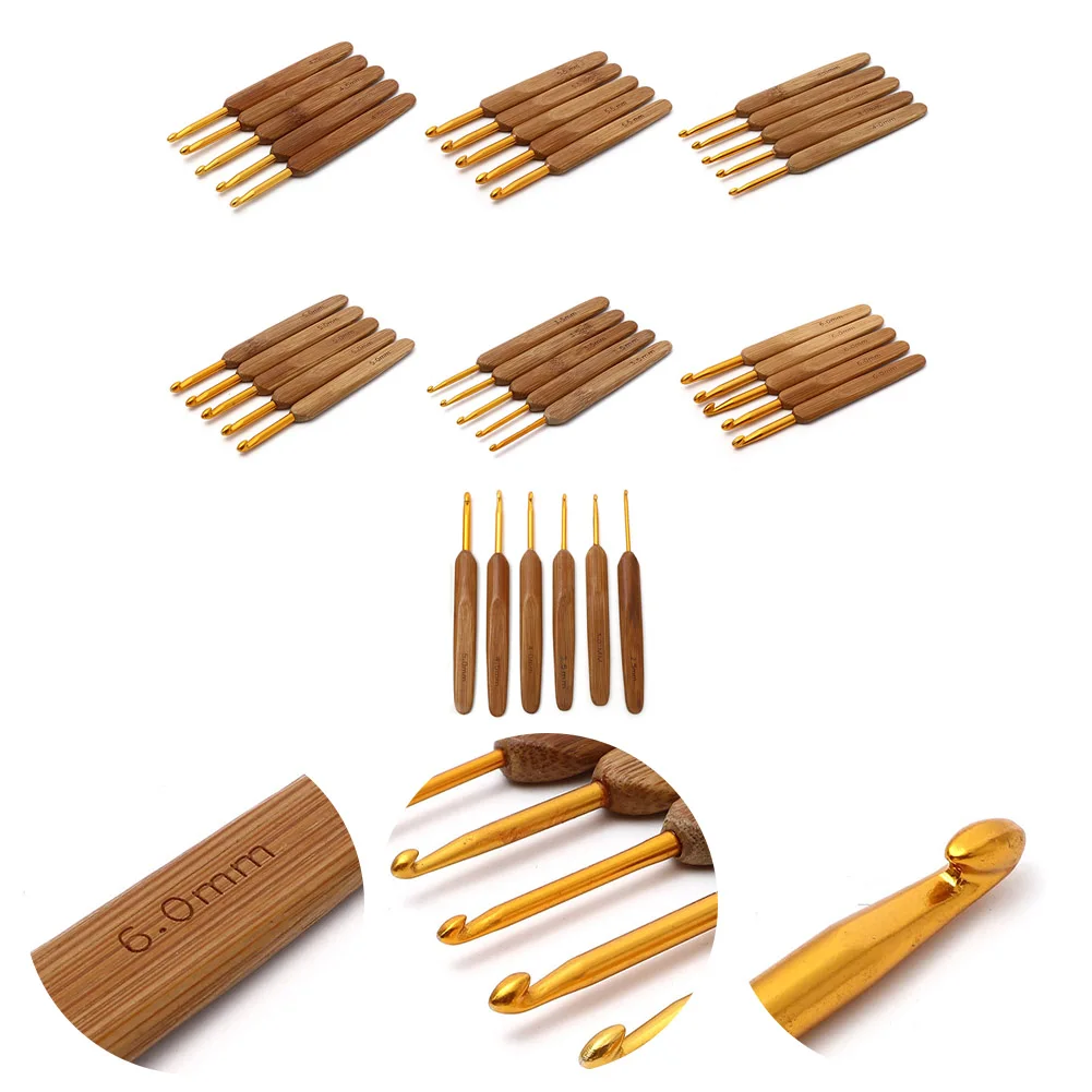 Aghi Legno Uncinetto Legno Efficiente Versatile Ricamo Maglia ergonomica Multifunzionale a lunga durata