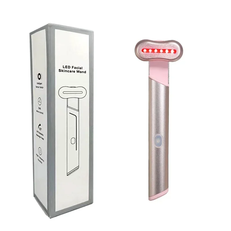 Ems microcorrente dispositivo de levantamento facial luz vermelha azul varinha facial olho pescoço massageador aperto anti rugas cuidados com a pele ferramenta beleza