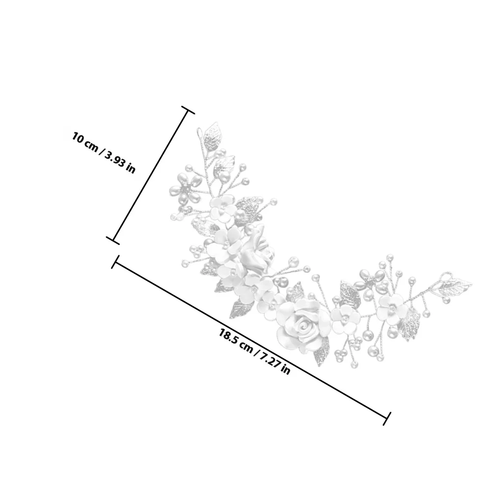2 قطعة إكسسوارات الزهور الفضية غطاء رأس الزفاف لحفلات الزفاف وحفلات التخرج للنساء خصلات شعر العروس الكرمة ديكور شعر الزهور #4