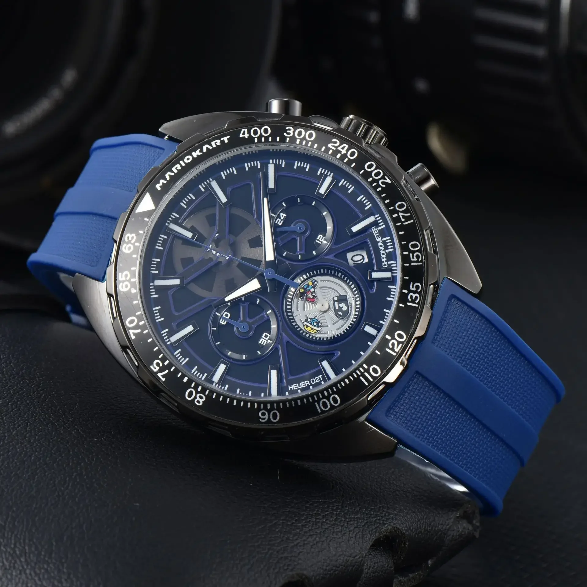 2025 ساعة كوارتز أوتوماتيكية فاخرة للرجال كريستال الياقوت 30 متر مقاوم للماء كرونوغراف تاريخ مضيء أعمال من الفولاذ المقاوم للصدأ