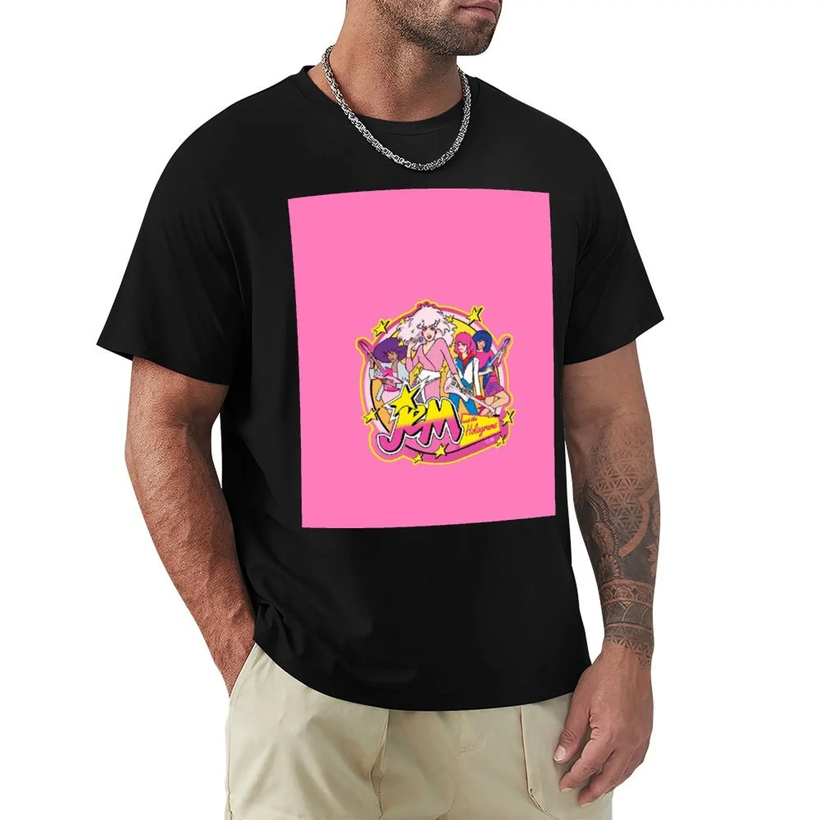 Camiseta de alta calidad de los años 80 de Jem and the Holograms, estampado de moda, informal, de manga corta