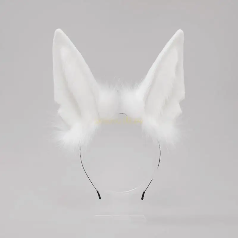 31BF Cosplay pelzige Tier Wolf Ohren Haare Heckset Kostüm langes Fell Kopfstück für Halloween -Party -Dekoration
