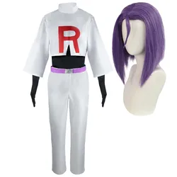 Adult Women Men Anime Cosplay Costumes James Jessie Musashi White Costume Or Wig
