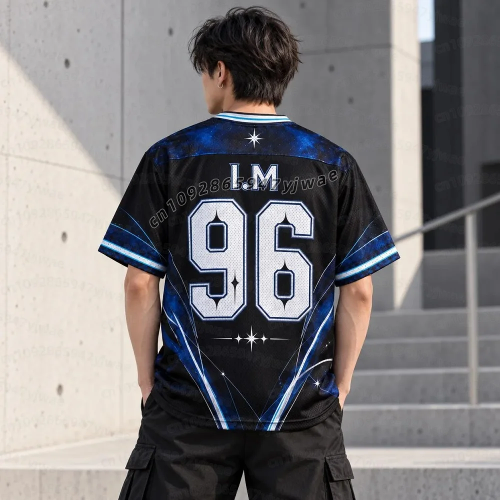 Sommerliches Damen-T-Shirt für Erwachsene, Motiv: Galactic Monsta X World Tour, The X Nexus, gemischtes Mesh-Material, Hyungwon-Fans-T-Shirt, für Damen, Herren und Kinder. – Detail 7