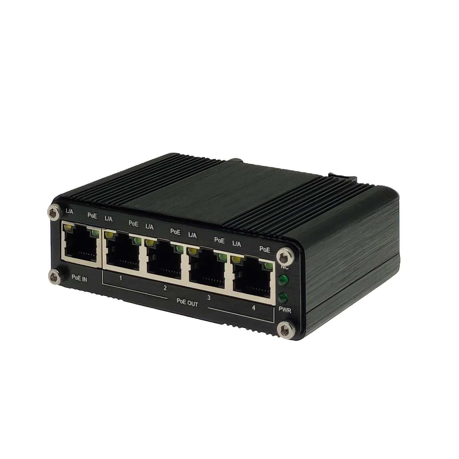 

PoE Extender 1 Port 802.3at PoE+ to 4 Port 802.3af/at Din Rail Industrial Gigabit Power Ethernet Extender Repeater Outdoor
