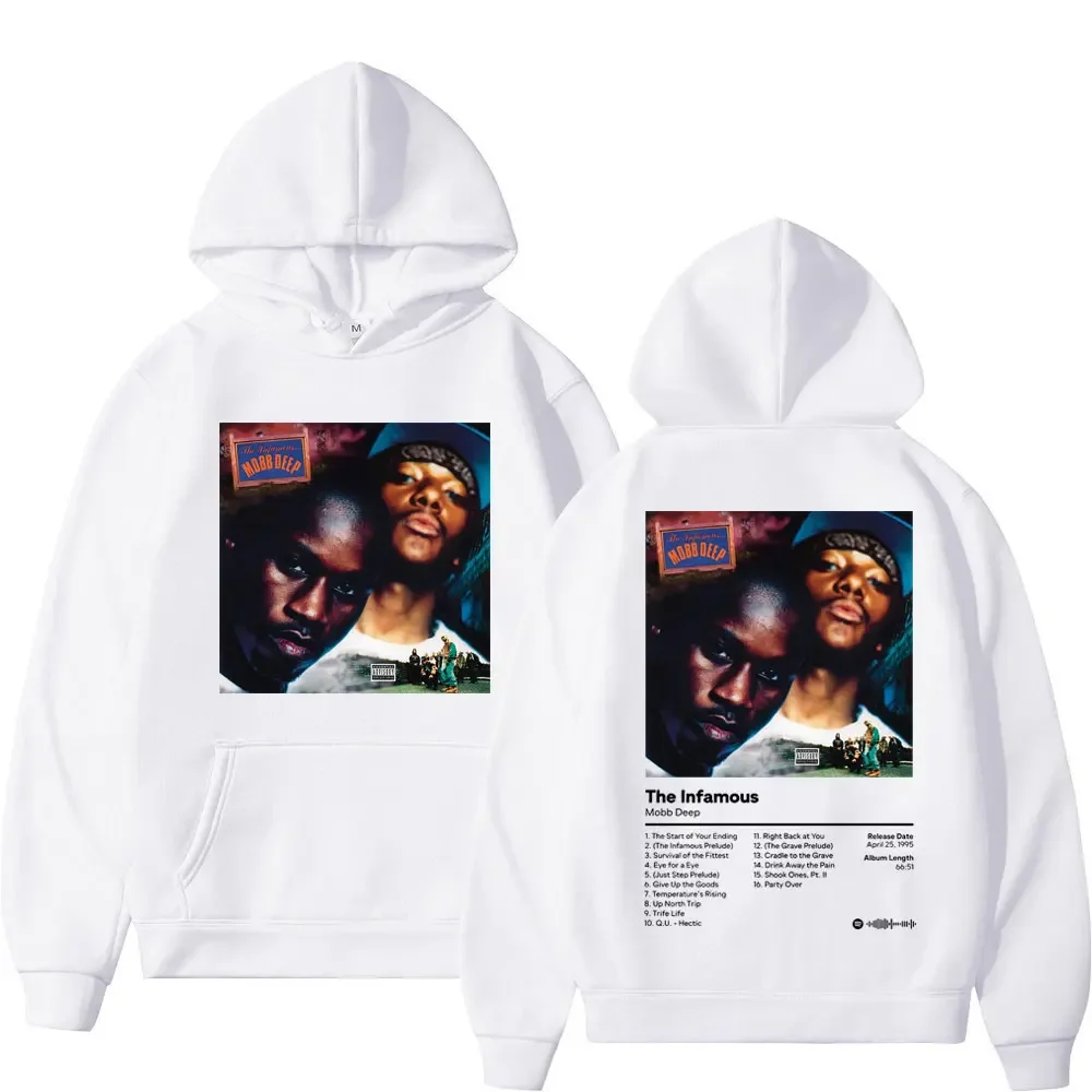Rapper Mobb Deep Album The Infamous Poster Print Hoodie Moda Hip Hop Vintage Men's high-quality casual sportswear