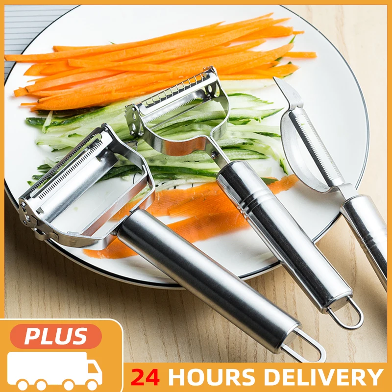 New Stainless Steel Vegetable Peeler Multi-function Julienne Potato Cucumber Carrot Grater Fruit Cutter For Kitchen Gadgets Tool