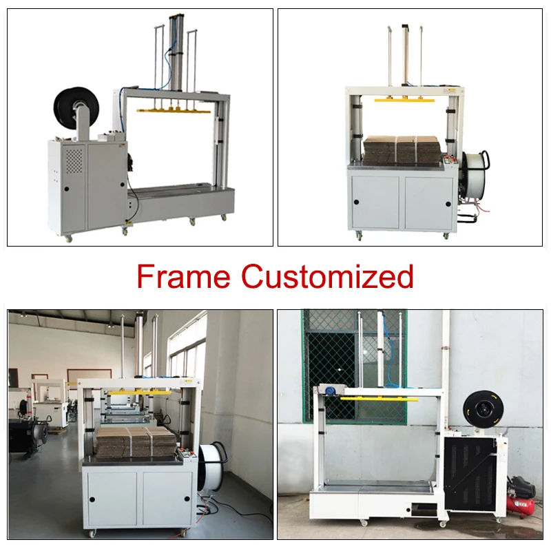 Fully Autom Plastic Pp Strap Band Belt Banding Carton Box Tying Side Bottom Seal Paper Rolls Automatic Strapping Machines