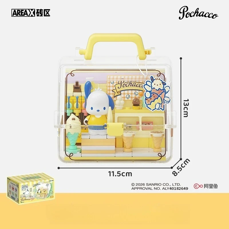 AREAX Sanrio Bouwstenen Fruit Flavored Store Manager Speelgoed Kuromi Hello Kitty Cinnamoroll Assemblagemodel Cadeauornament