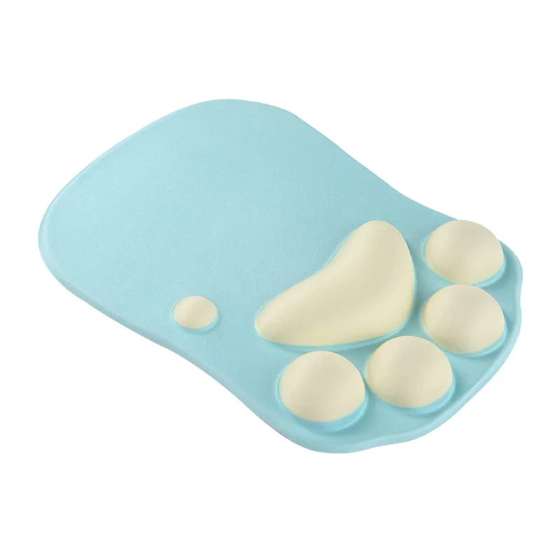Cute Cat Paw Shaped Wrist Rest Mouse Pad Ergonomic Silicone Desk Mat for Office Gaming Girls 10 Color Options