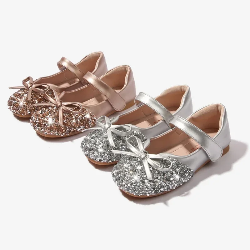 Autumn Girl Shoes Fashion Crystal Shoe Soft Soled Comfort Leather Shoe Exquisite Stylish Princess Shoes Versatile Single Shoes