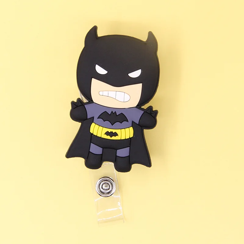 DC Comics Batman Plastikowa, łatwa do pociągnięcia klamra Elastyczny brelok do kluczy Sportowy, wysuwany brelok do kluczy Anti Lost Pass ID Card