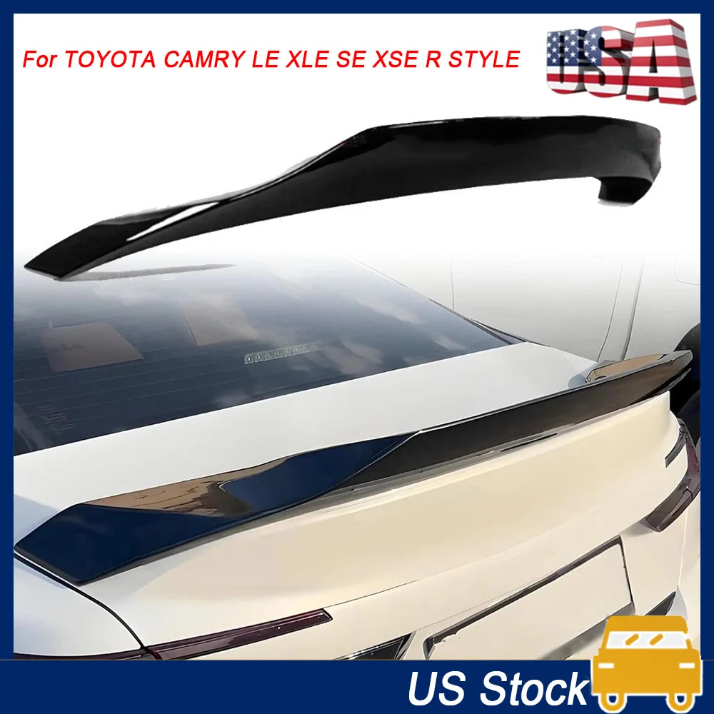 

Rear Trunk Wing Lid Spoiler For Toyota Camry Le Xle Se Xse 2025 R Style Glossy Black Highkick Trunk Spoiler Car Accessories