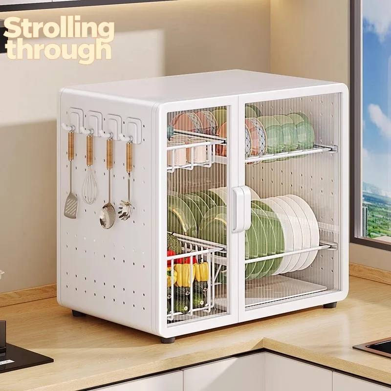 

Drain cupboard Kitchen countertop Multifunctional rack Knife holder Tableware storage box Dish storage rack
