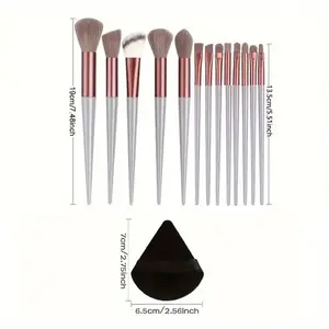Premium -synthetische Nylon -Borsten -Make -up -Bürstenset, weich, glatt und Grausamkeit für einwandfreies Fundament, Rouge, Pulver, 13pcs 6 Hauptverkauf Polyamid Set - №5