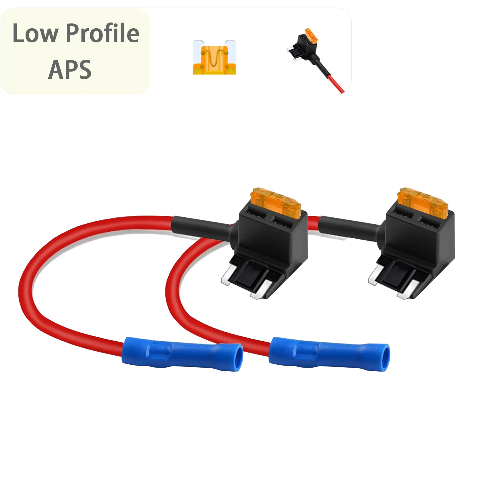 2Pcs Low Profile Add a Circuit Fuse Tap 12V APS Micro Automotive Car Fuse Holder Adapter Connector for Tractor Motorcycle Truck