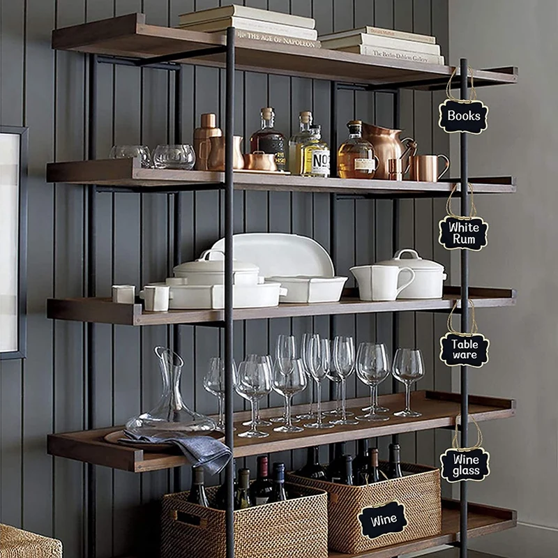 36Pcs Mini Chalkboards Signs, Hanging Wooden Chalkboard Tags, Double-Sided Message Board With Hanging String