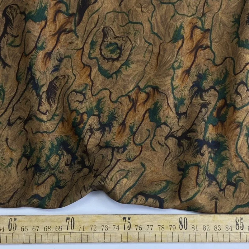 60s Zen Buddhist Cloud Jacquard Silk Cotton Digital Printed Summer Dress Material Breathable Skin Friendly Rayon Textile