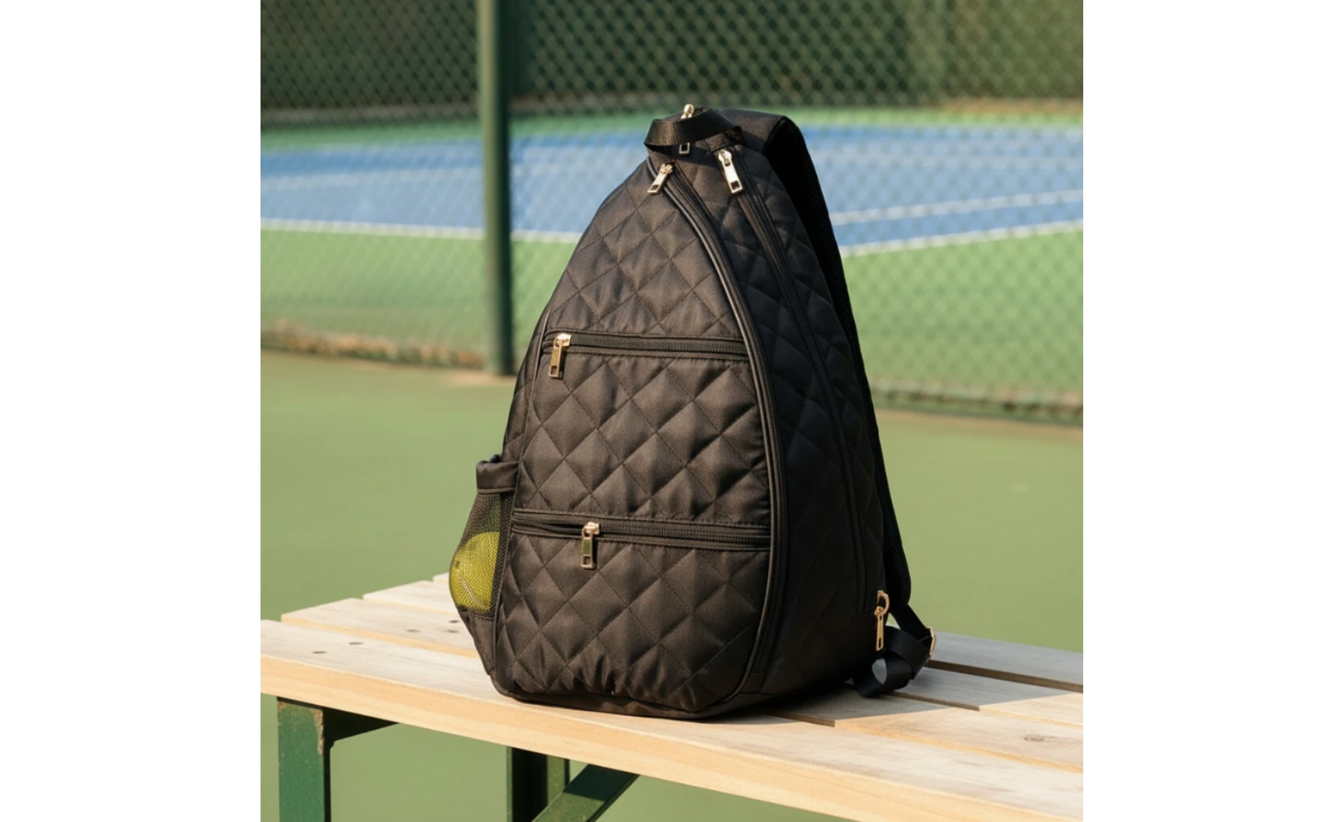 Racket Backpack Quilted Tennis Backpack Sports Bag Water-Resistant Adjustable for Pickleball Players, Practice Sessions