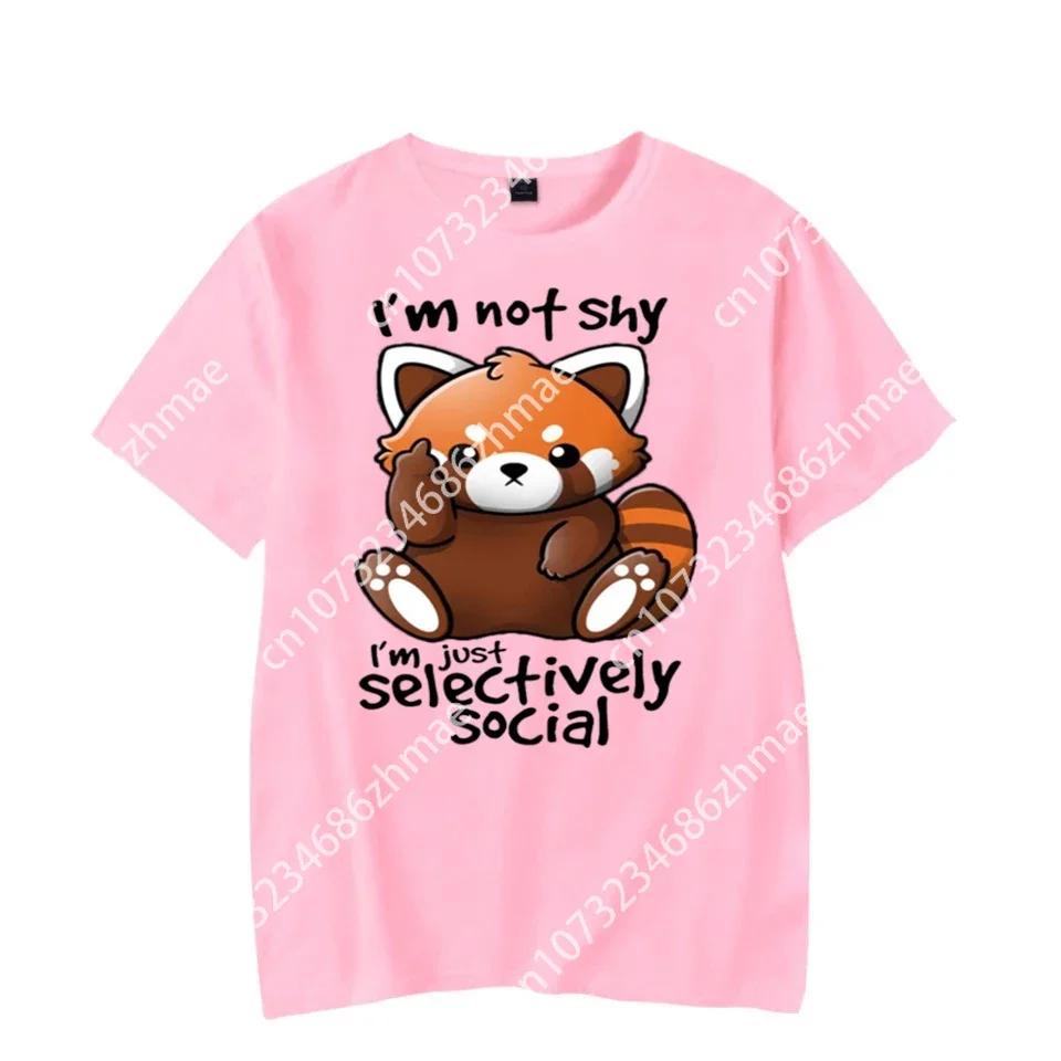 Panda Men T Shirts I'm Not Shy I'm Just Selectively Social Graphic Tee Shirt Hip Hop Men Summer Tshirt Harajuku Animal T-shirt