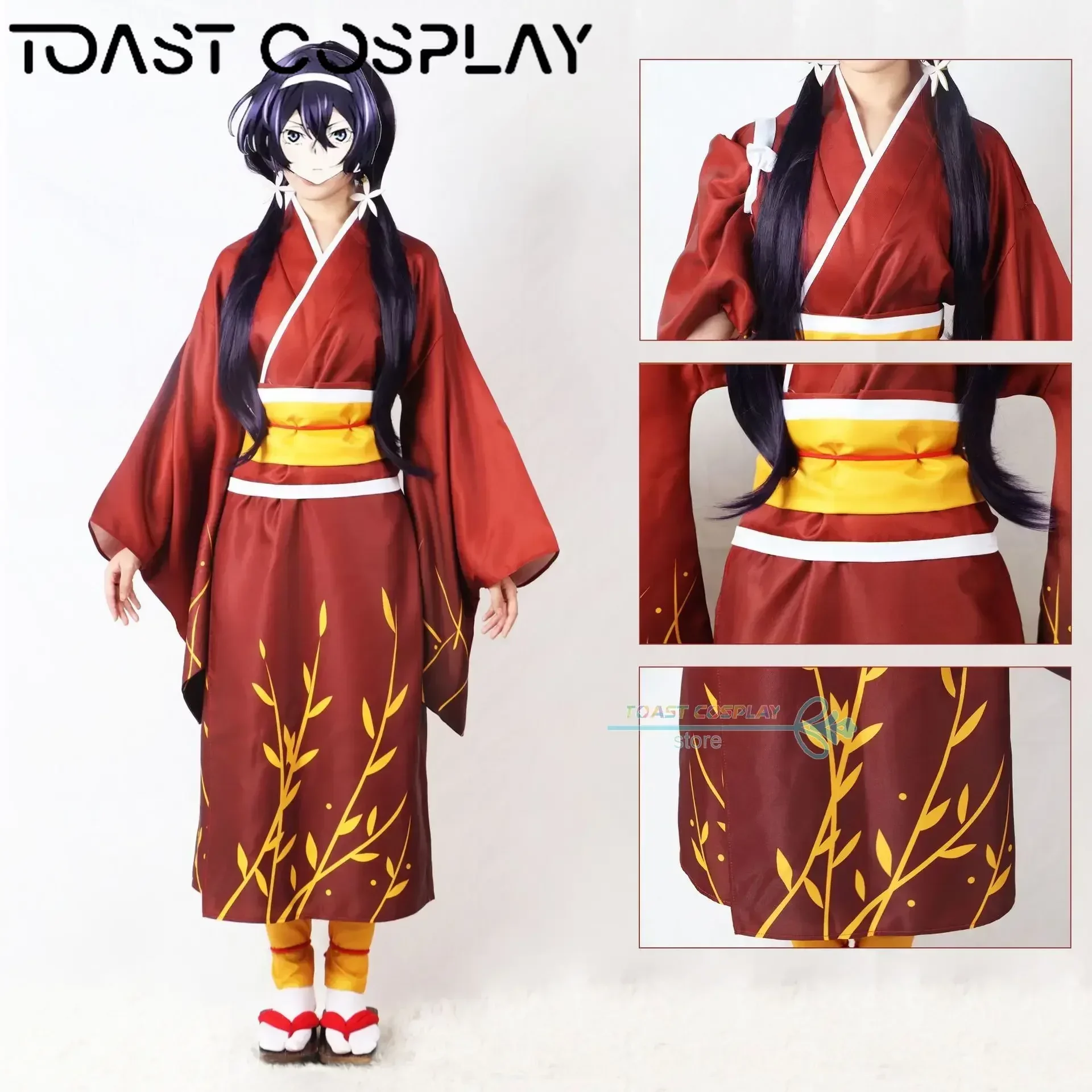 Bungo Stray Dogs Izumi Kyōka Cosplay Costume Anime Kimono Wig Full Set Izumi Kyōka Cosplay for Halloween Party Suits Bow Women