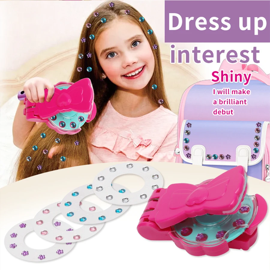 1 مجموعة/100 قطعة/120 قطعة/220 قطعة مجوهرات الشعر الصحافة فيلم الماس إكسسوارات الشعر لتقوم بها بنفسك مجموعة لعب الأطفال فستان المنزل #2